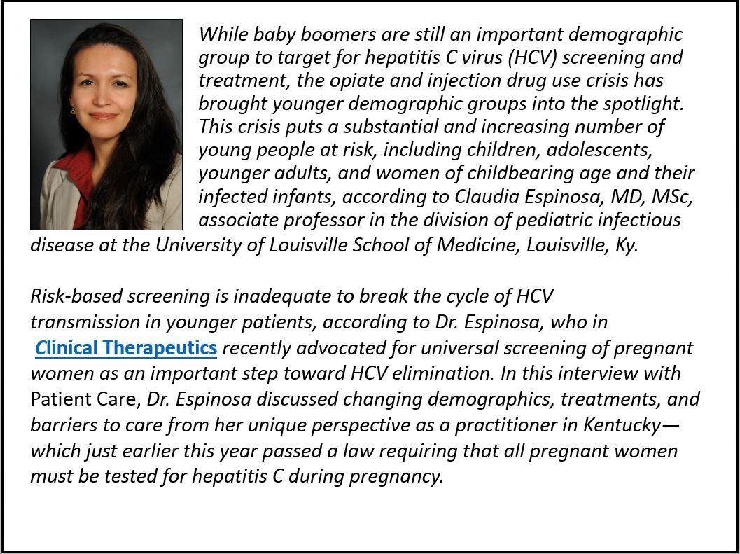 Hepatitis C, HCV, HCV and children, Claudia Espinosa, MD