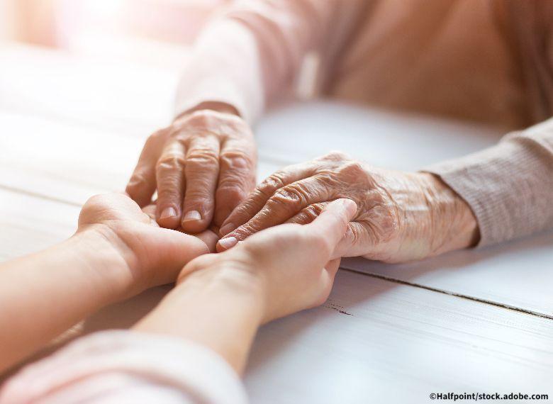 grandchild holding hands with grandparent, Baby Boomers, millennial, adults