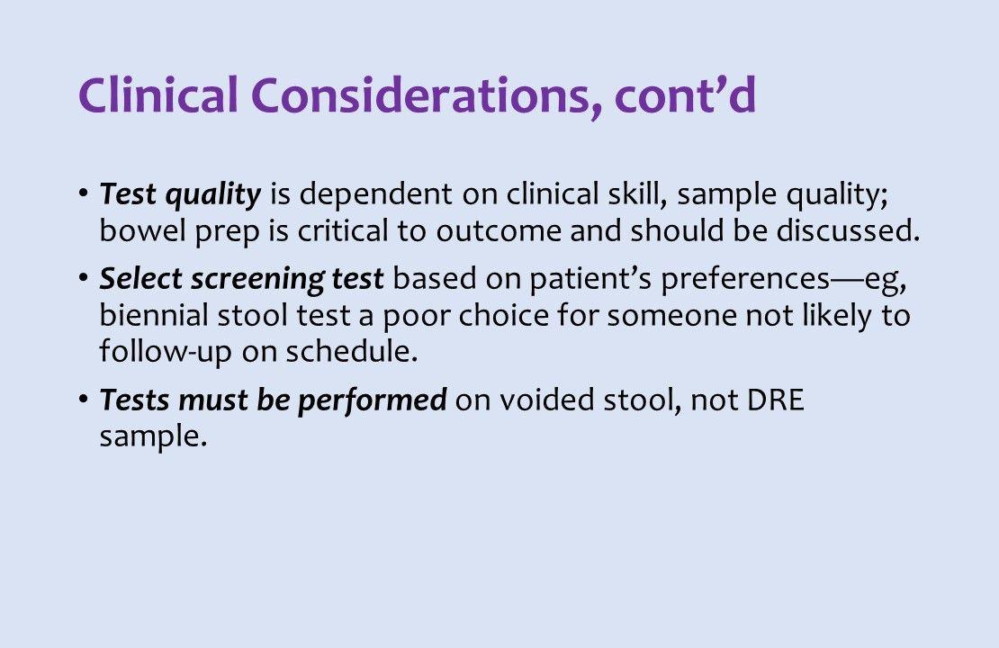 American college of physicians guidance statment on colorectal cancer screening 