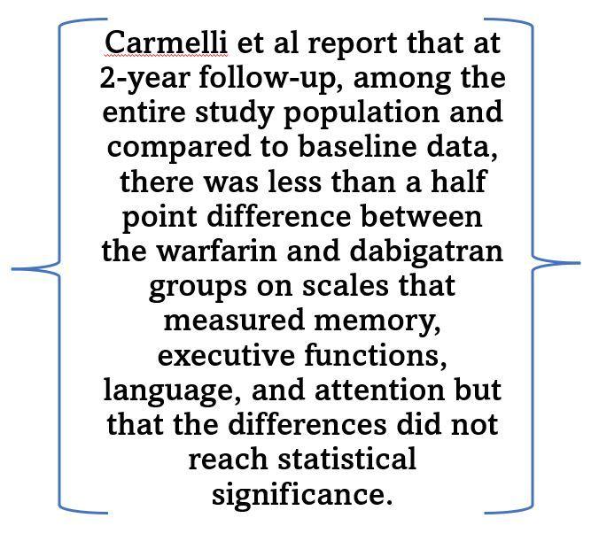 Warfarin vs dabigatran for protection against cognitive decline 